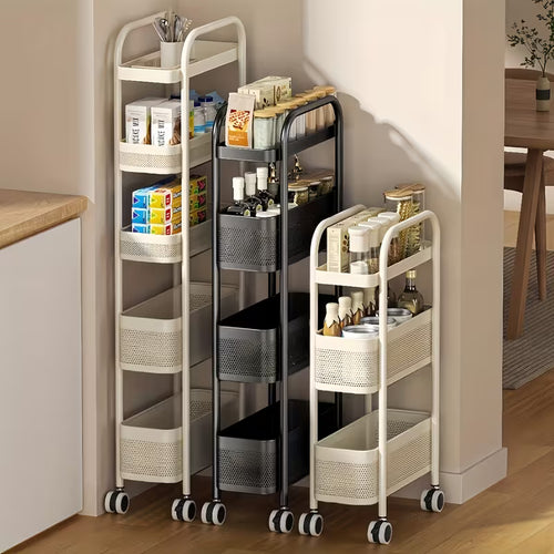 1pc Multi-Layer Rolling Storage Cart | Metal Utility Cart with Wheels